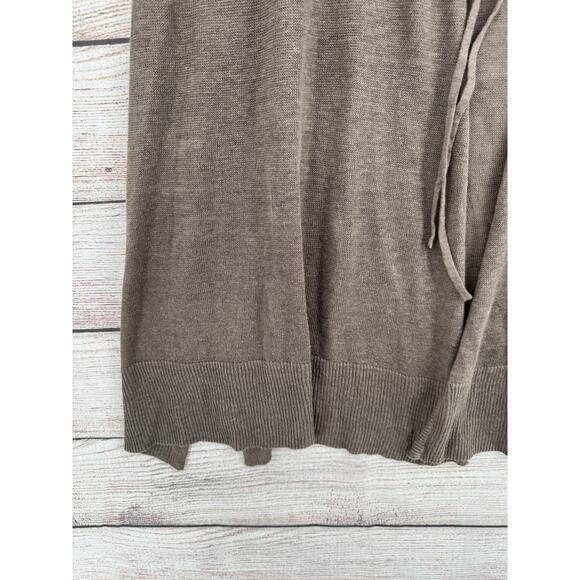 Eileen Fisher 100% Linen Sleeveless Tie Front Duster Sweater Vest Womens L Brown - Picture 5 of 12